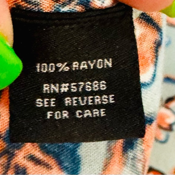 Toxik3 100% Rayon Floral Print Blouse Short Sleeve Scoop Back with Tie size 3X - Picture 5 of 8